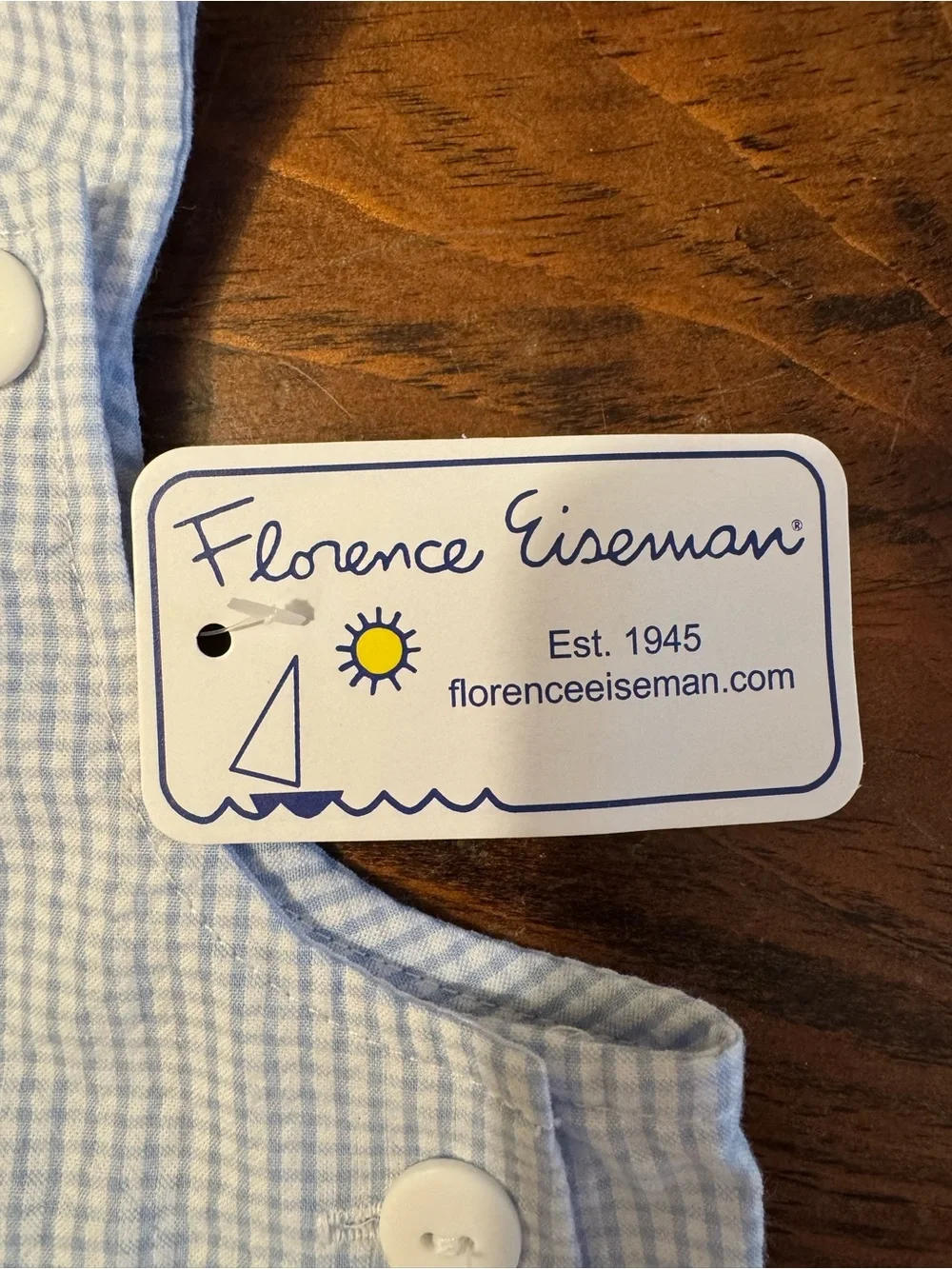 NWT Florence Eiseman Light Blue Seersucker Soccer Applique Shortall 3 Month